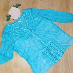 Reba teal detailed shirt
